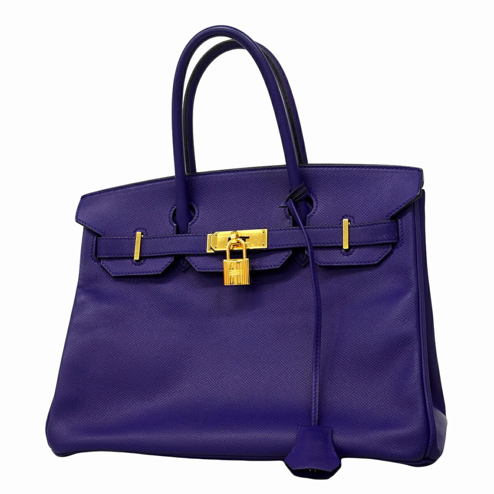 Hermes Birkin 30 handbag, Veau Epsom leather, Blue Electric, C stamp, women's.